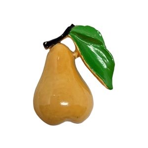 Women's Pear Brooch Pin Yellow Green